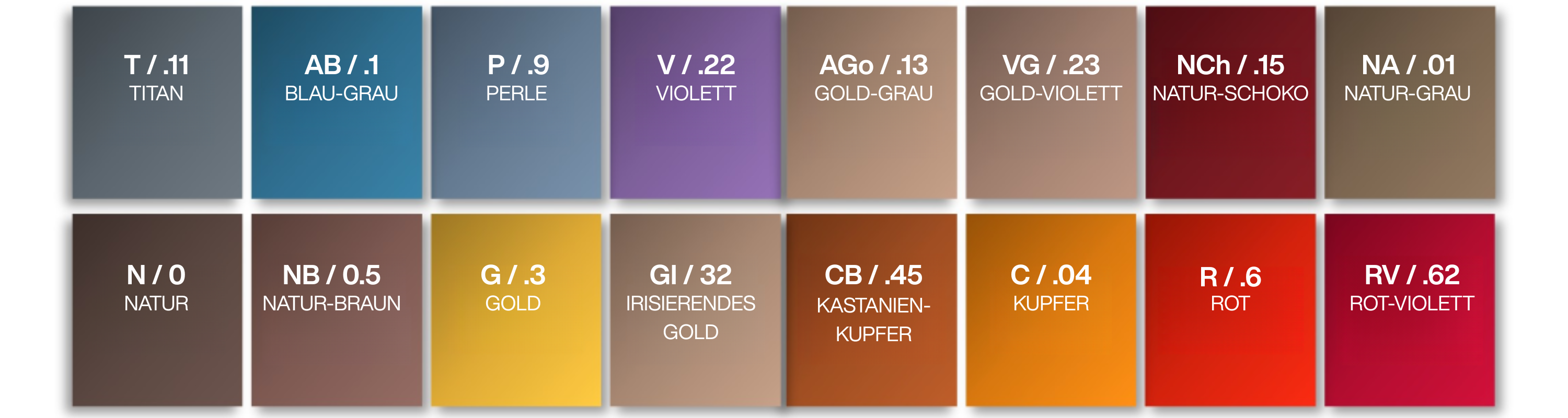 Shades ALK colour chart